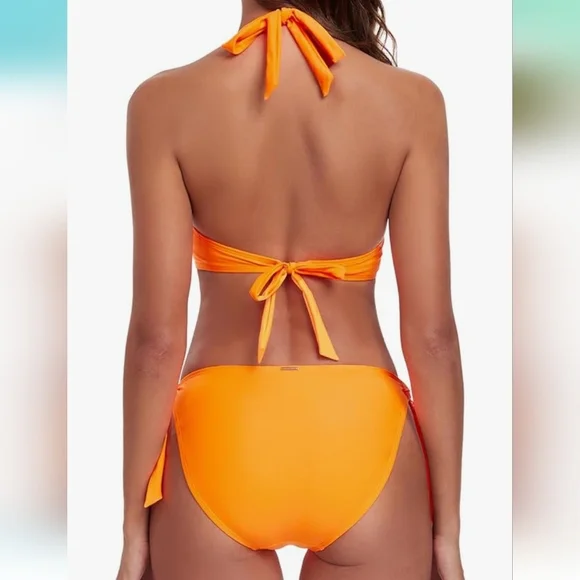 Women's Underwire Bikini Set orange sz S - Picture 3 of 9